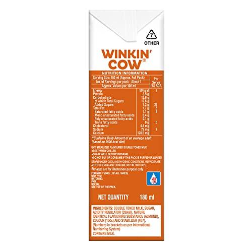Britannia Winkin Cow Britannia Winkin Cow Badam Flavoured Milk, 180 ml Pet Bottle - Pack of 6