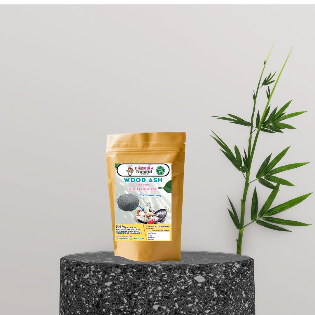 DARMIKA DARMIKA Natural & Organic Wood Ash Powder for Dish Washing | Natural Utensils Cleaning Ash for Home (450 gsm)