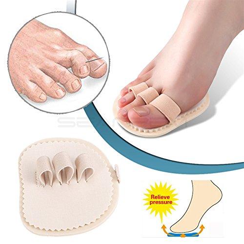 Price Xes Toe Splint & Straightener, Adjustable Loops Hammer Toe Correctors Brace w/Slip-on Cushion Metatarsal Pads for Claw Curled & Crooked Toes - Support Guard for Pre Post Surgery (3 loops right)