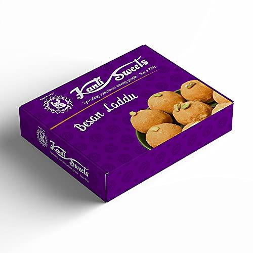 Kanti Sweets Kanti Sweets Besan Laddu, Made With Besan, Sugar, Ghee And Dry Nuts - 1 kg (Pack Of 1), 1kg