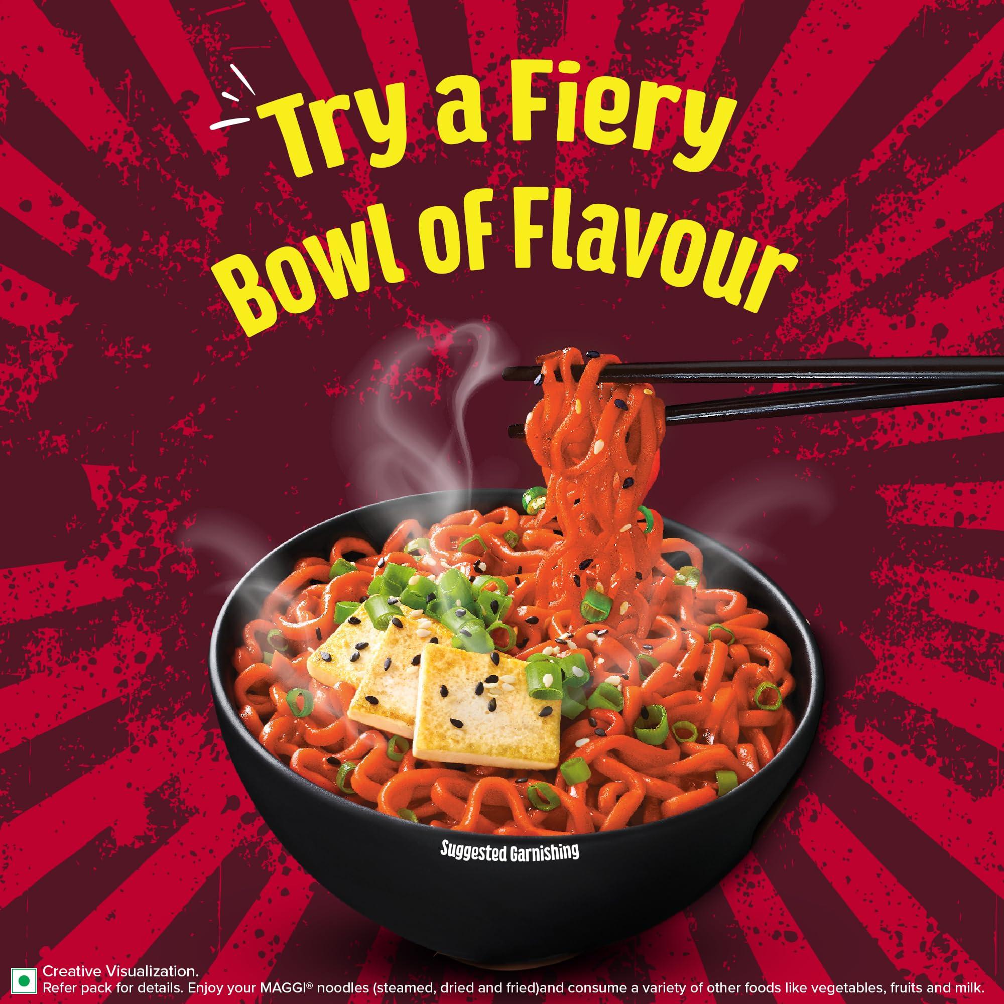 MAGGI MAGGI Korean BBQ Veg Noodles PARTY PACK, Easy to Cook, Instant Noodles With Seasoning, Korean Barbeque Meets Fiery Chilli, 5x90g