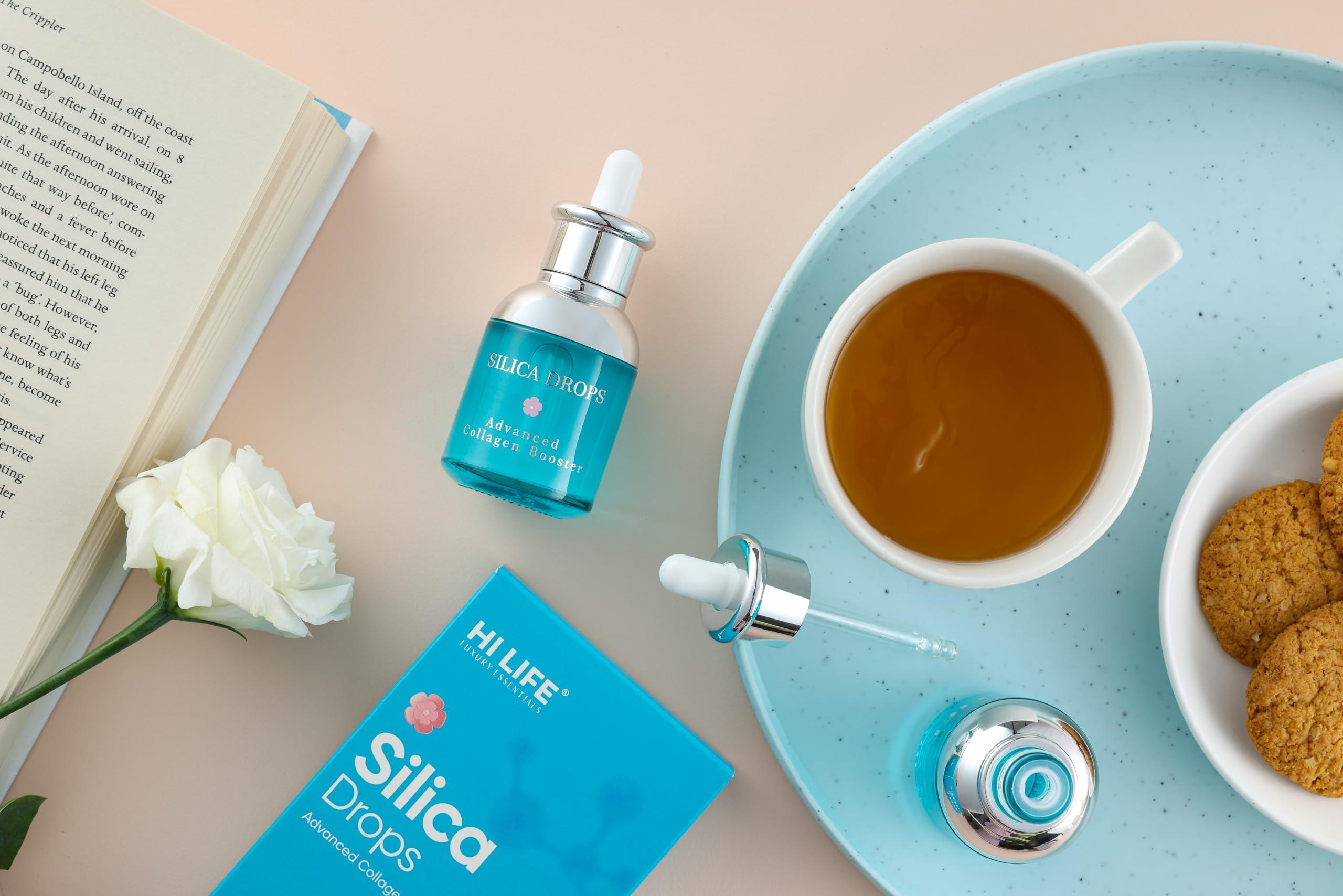 Hi Life Hi Life Silica 600 Drops - First time in India, Advanced Collagen Booster for Men & Women | Supports Glowing Skin, Lustrous Hair, Strong Nails, Immune System, Bones & Strong Joints, Maximum Absorption, Connective Tissues, Aids in Anti-ageing, Easy to