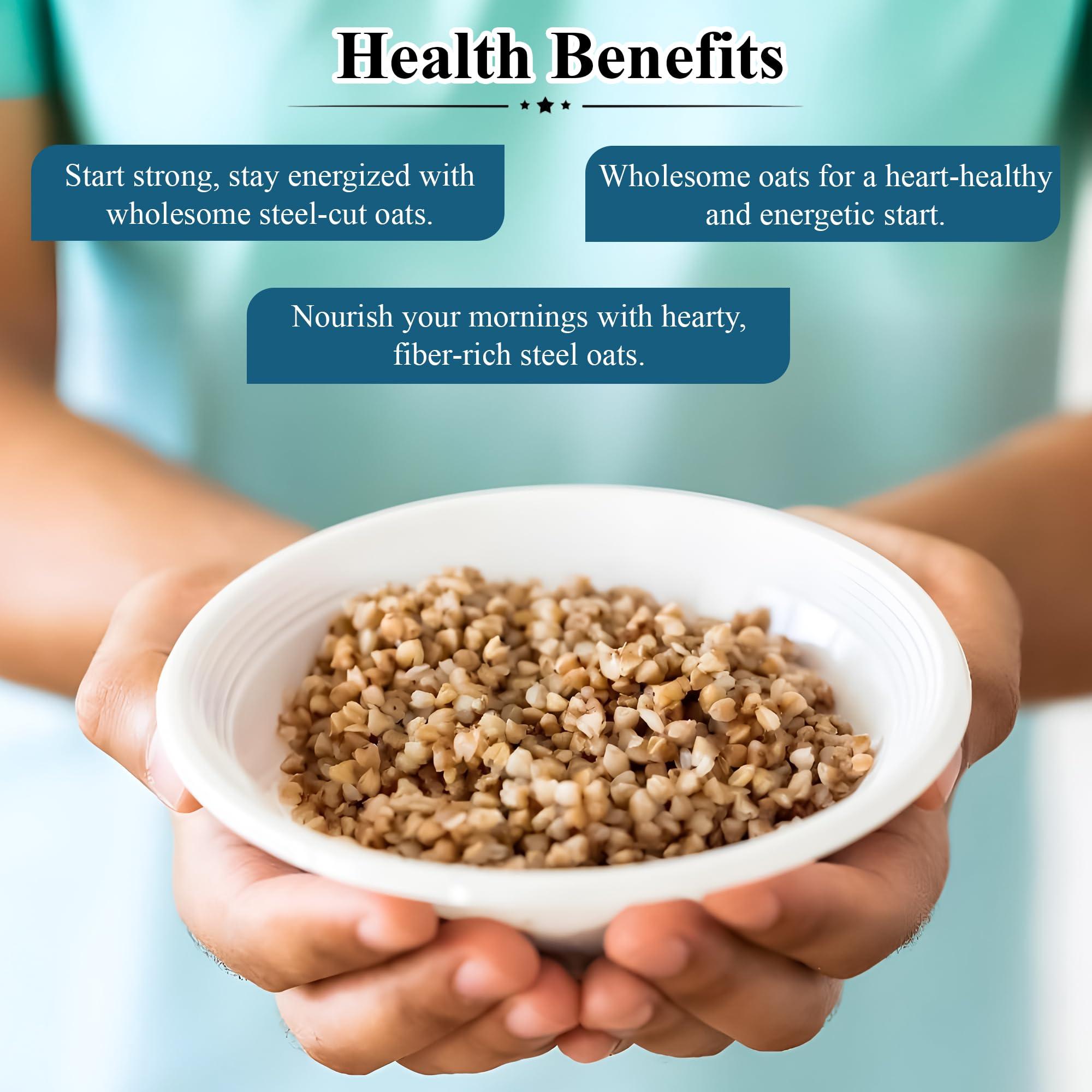 QUINOA KING QUINOA KING Steel Cut Oats 5Kg |(5 Pack Of 1kgs Packets) Gluten Free Oats | Diet Food | Healthy Breakfast | High in Protein and Fibre