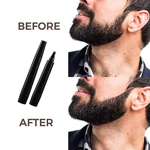 Barbarian BARBARIAN Beard Filler Pen Kit Shape Fill and Edge all at once Last All Day 4 Tip Pen W Brush Waterproof and Sweatproof (Black)