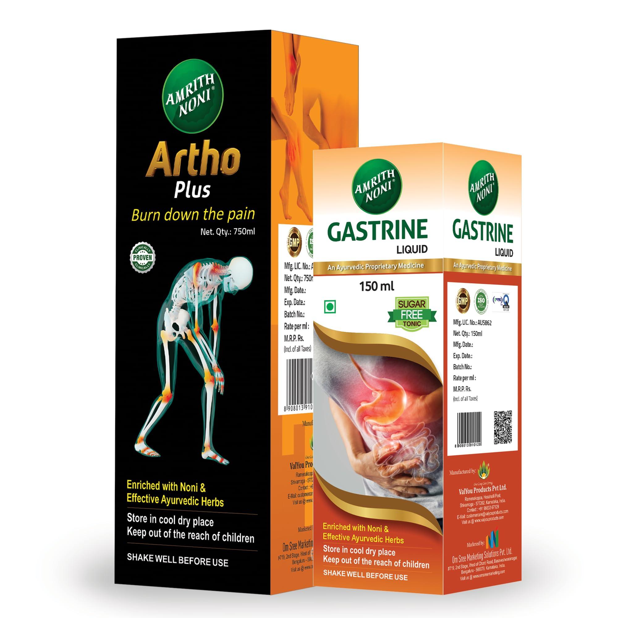 Amrith Noni Amrith Noni Gastrine 150ml & Artho Plus 750ml - Harness the Power of Nature for Digestion & Joints