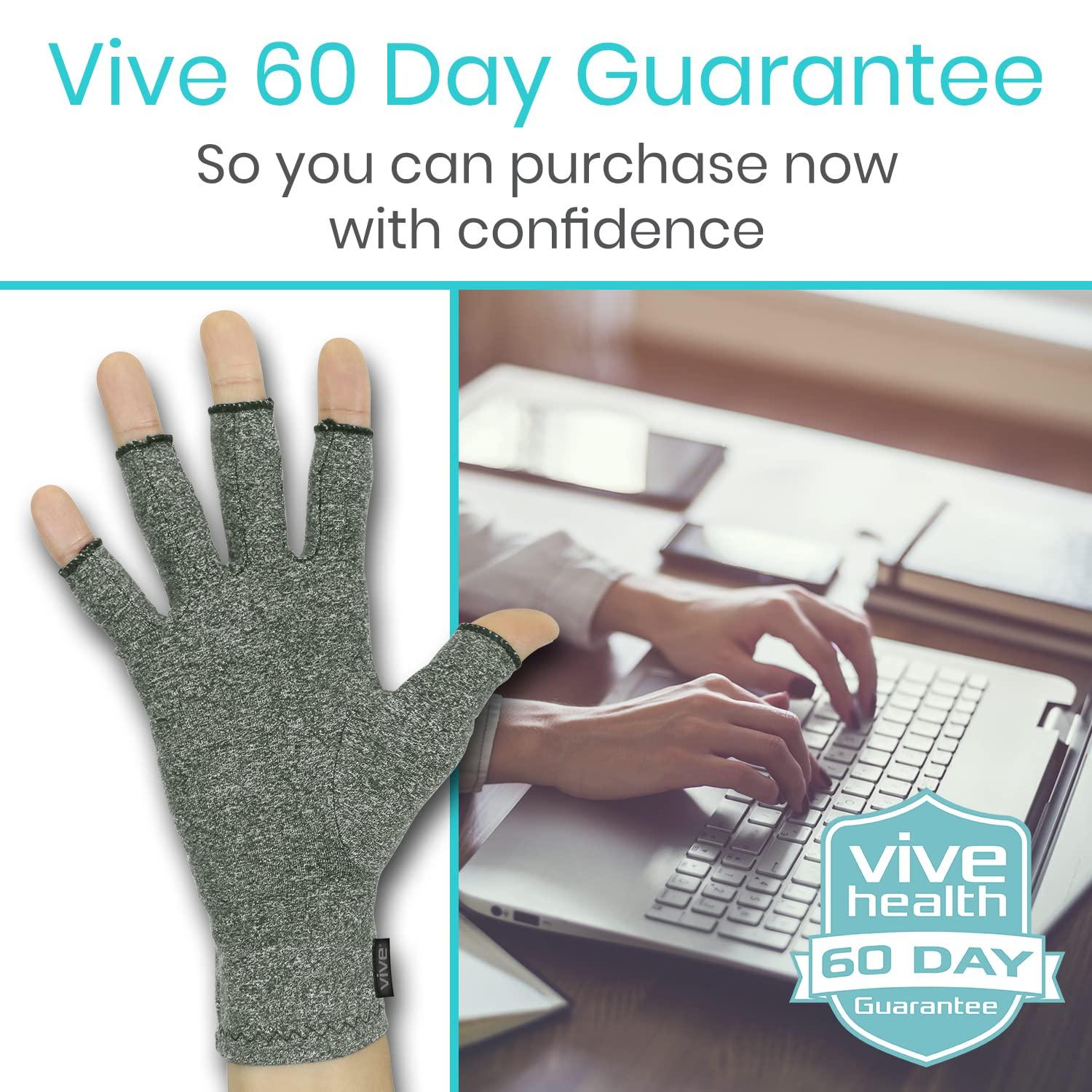 VIVE Arthritis Gloves by Vive - Compression Gloves Provide Relief from Arthritis in Hands - Aids Finger Joint Pain - Ideal Hand Gloves for Arthritis - One Pair