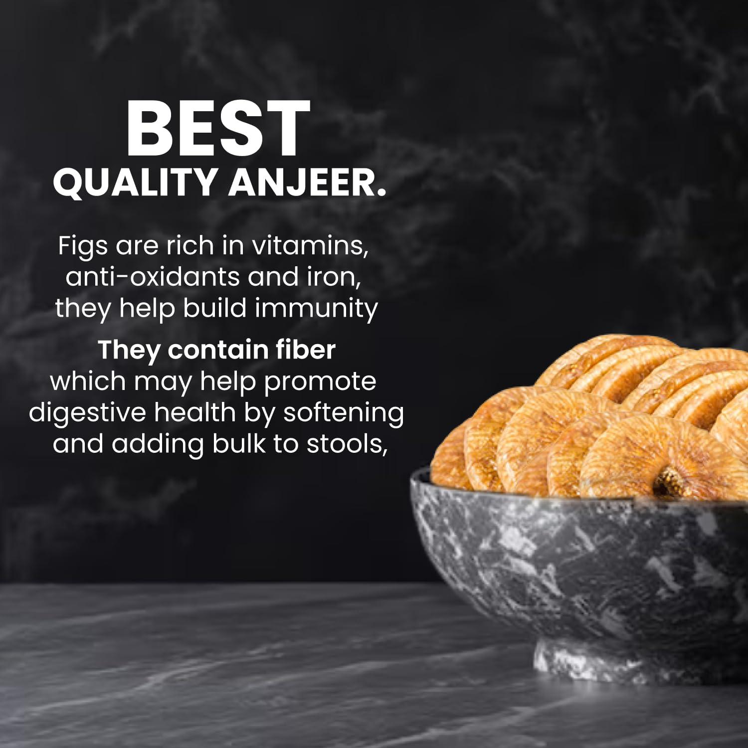 BRnow berryz BRnow berryz Natural Dry Figs Dried Sweet Big Size Anjeer Fibre Calcium and Iron Vitamins Low in Calories and Fat Free No Sugar Added Dry Figs Anjeer Afghani Grade Medium Size (2kg)