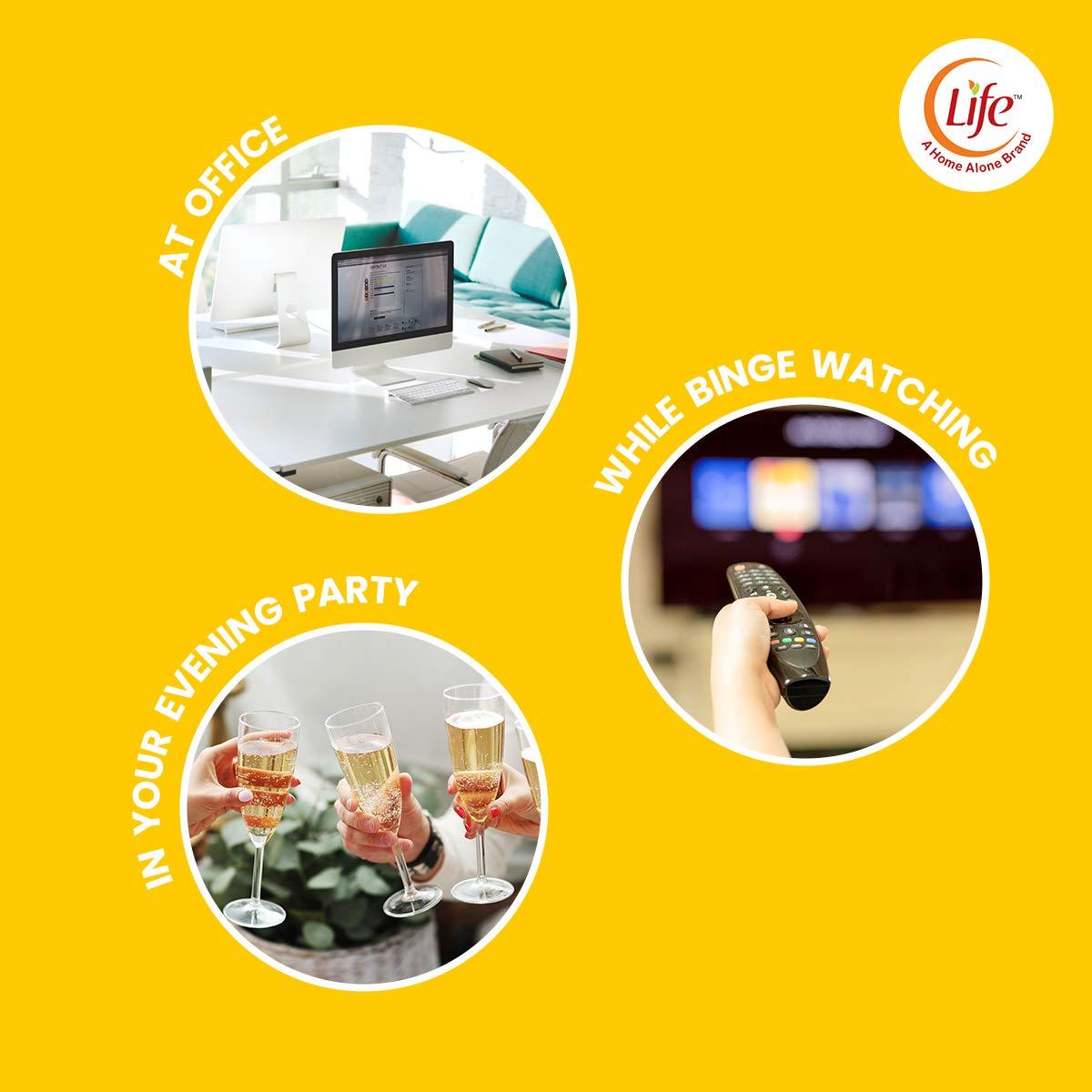 Life Life SOYA Chips Garlic Gobbles 100g Each Healthy Snacks and Namkeen Pack of 6