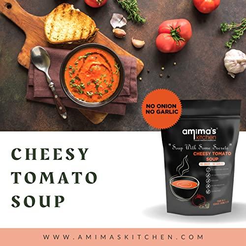 amima's kitchen Amima's Kitchen Cheesy Tomato Jain Soup (No Onion No Garlic) - 100 Grams [Serves 10] | Instant Soup Mix Powder | Ready To Cook | No Artificial Flavour & Colour | Gluten Free | Non GMO | Healthy Soup