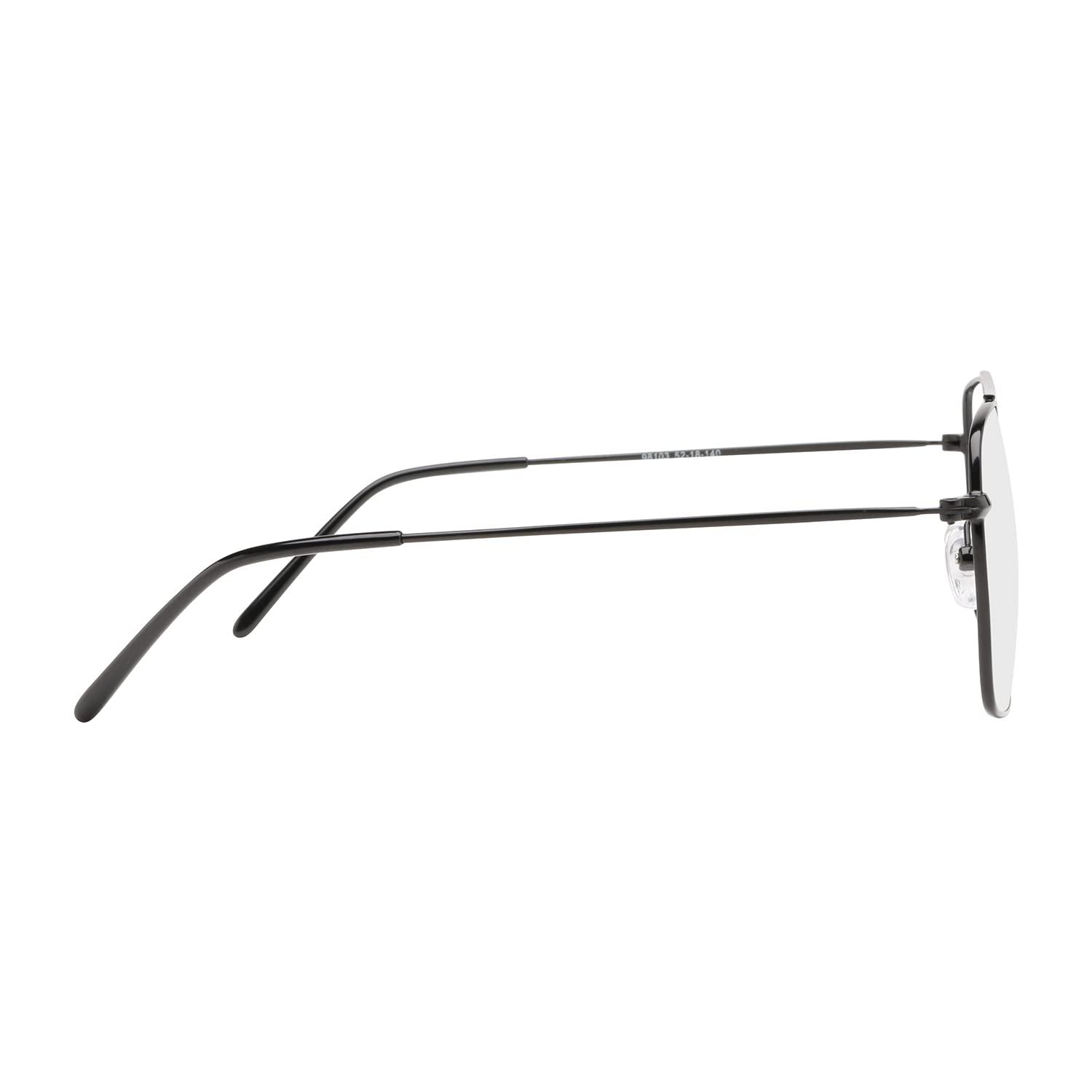 CHASHMA CHASHMA Zero Power Computer Glasses, Square Glasses for Men, Dual Side AR Coating, UV Protection Glasses - (Gunmetal Colour Frame, 52mm, Medium) - Pack of 1