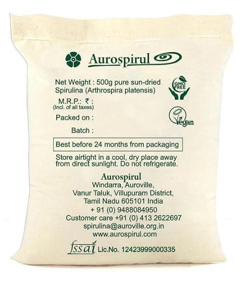 AUROSPIRUL Aurospirul Sun-Dried Spirulina 500g Powder (Pack of 1)