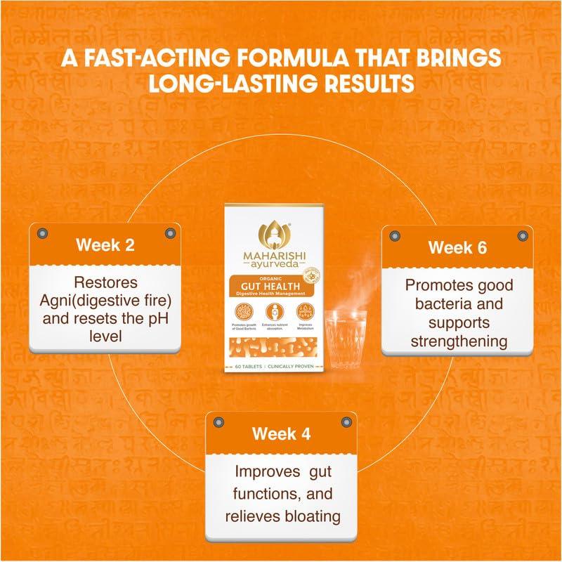 Maharishi Ayurveda Maharishi Ayurveda Gut Health Tablets - 100% Ayurvedic & Natural | Enhance Nutrient Absorption & Digestion | For Overall Gut Health | 60 Tablets (Pack of 3)