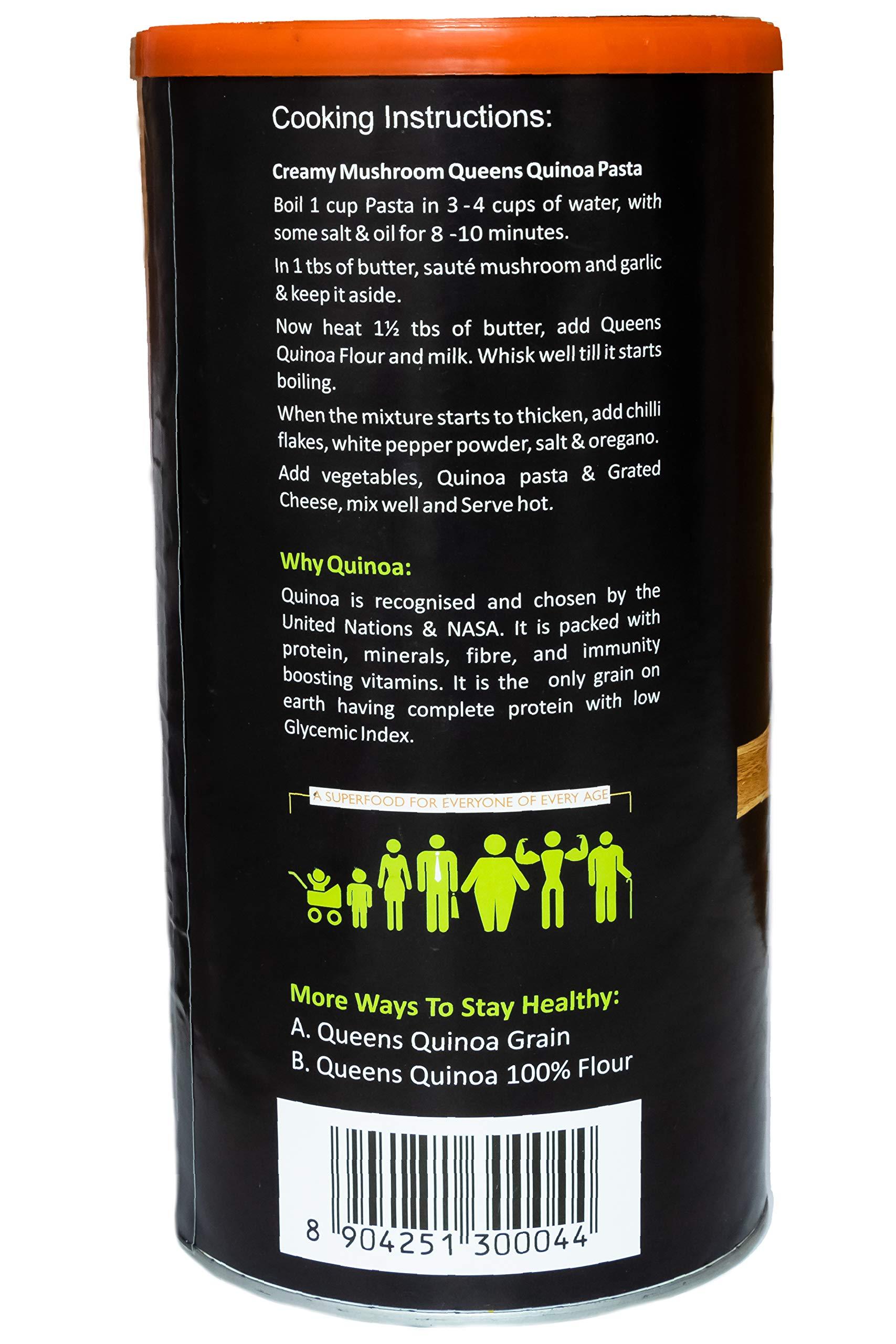 QUEENS QUINOA QUEENS QUINOA/Premium Quinoa Fusilli Pasta - 350g Pack - High Protein, Gluten-Free, Vegan, No Maida, Easy Digestion Healthy Food/Perfect for Healthy Italian Cuisine