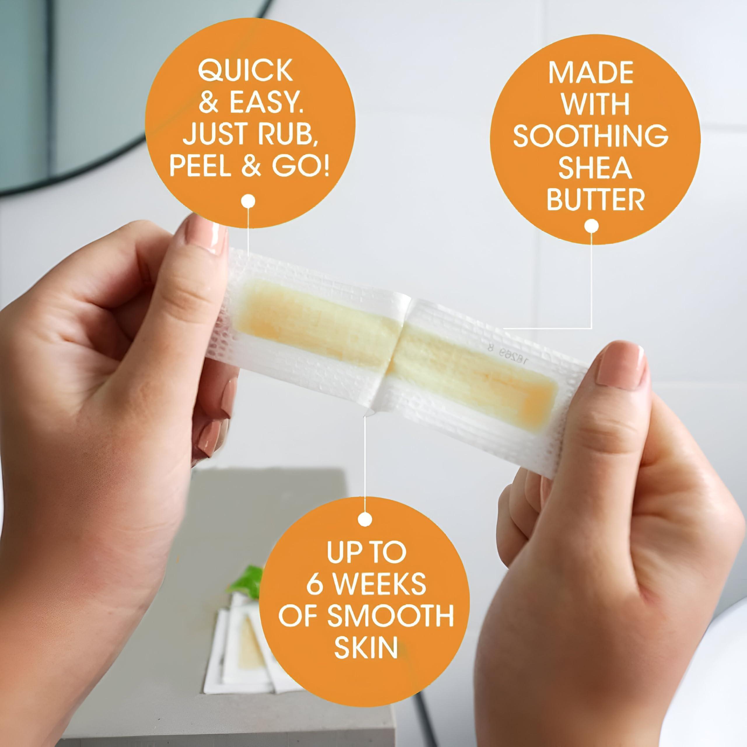 KNYUC MART KNYUC MART Hair Removal Waxing Strips for Eyebrows Face Upper Lip Chin Facial Wax Strips for For Legs,underarms (20 Strips +2 pcs finish wipes) (CHAMOMILE)