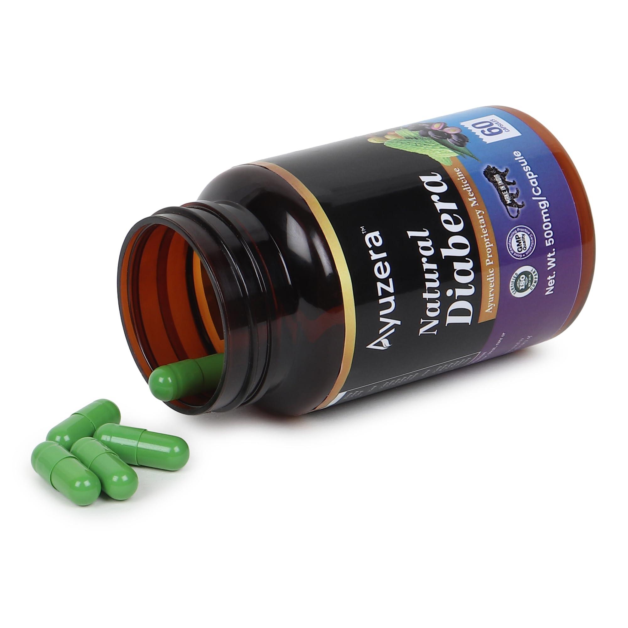 Ayuzera Ayuzera Natural Diabera 60 Capsule | Food Supplements With Jamun, Karela, Gudmar | Pack of 1