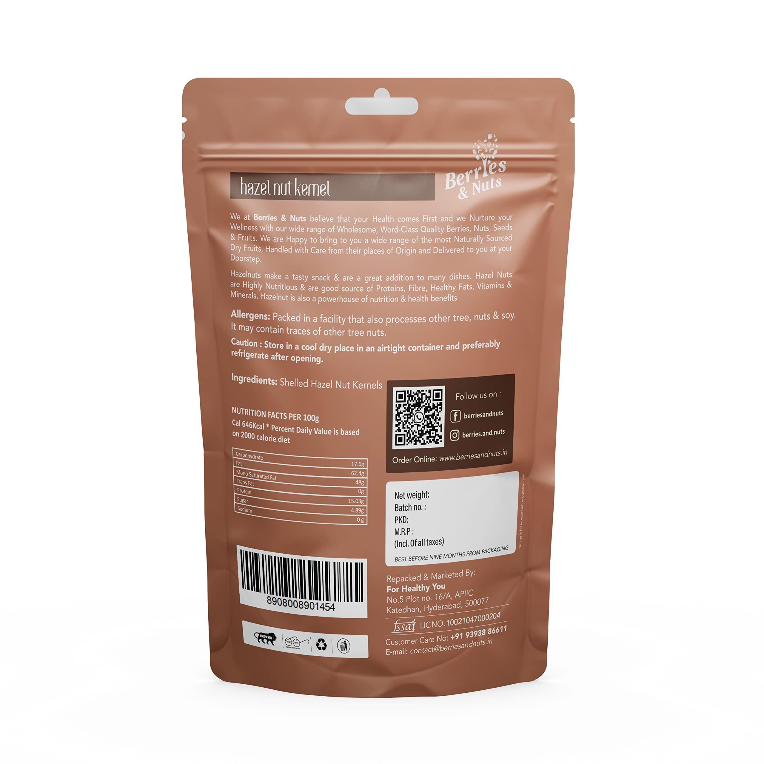 Berries And Nuts Berries and Nuts Premium Raw Jumbo Hazel Nuts, 500g