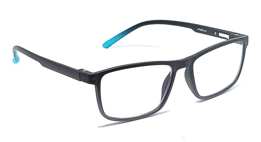Aferlite AFERLITE Gold Series Unisex Rectangular Computer Glasses Blue Light Blocking Technology For Eye Protection (53 mm Medium) (TURQUOISE B (TRANSLUCENT))