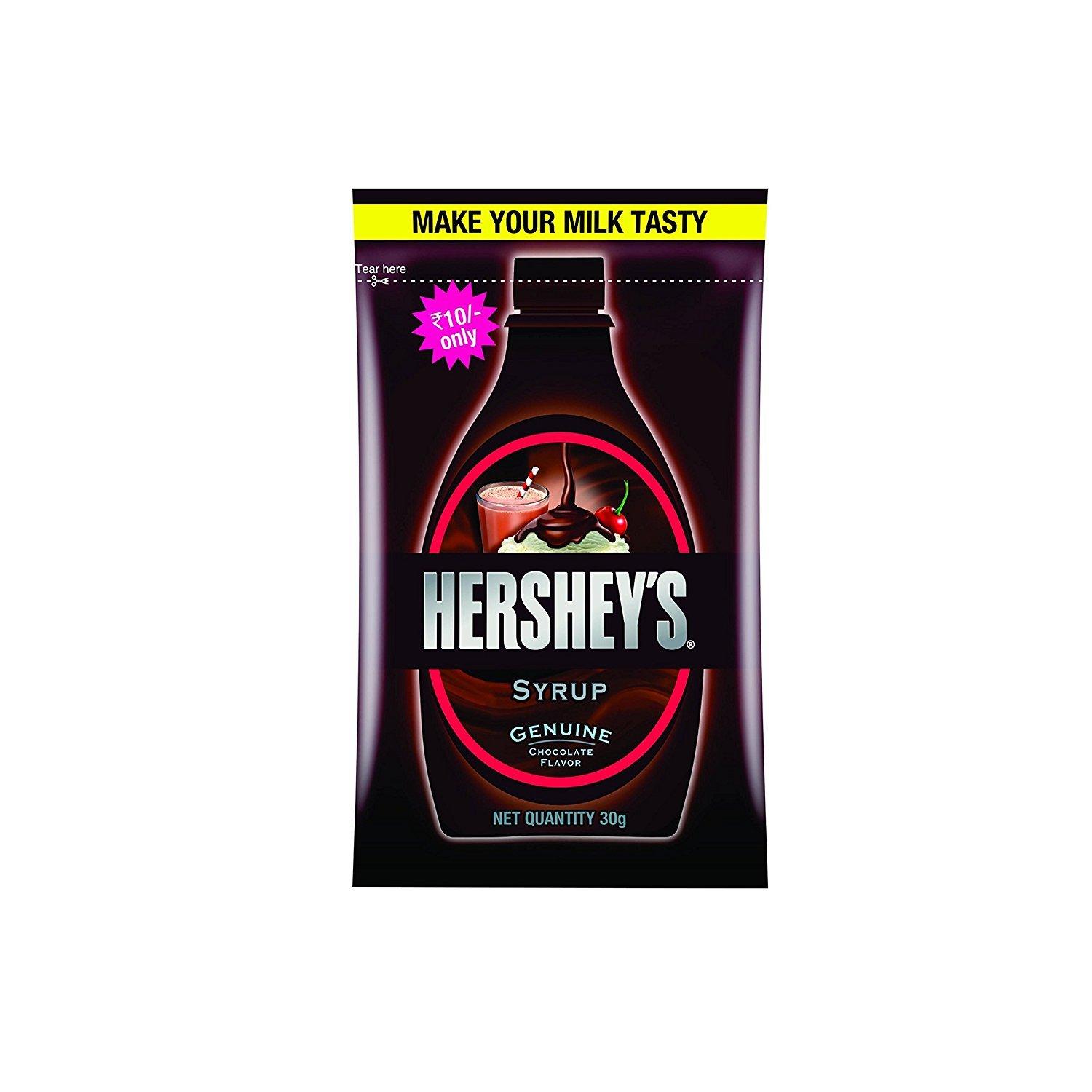 HERSHEY'S Hershey's Chocolate Syrup Sachet, 32g - [Pack of 20]