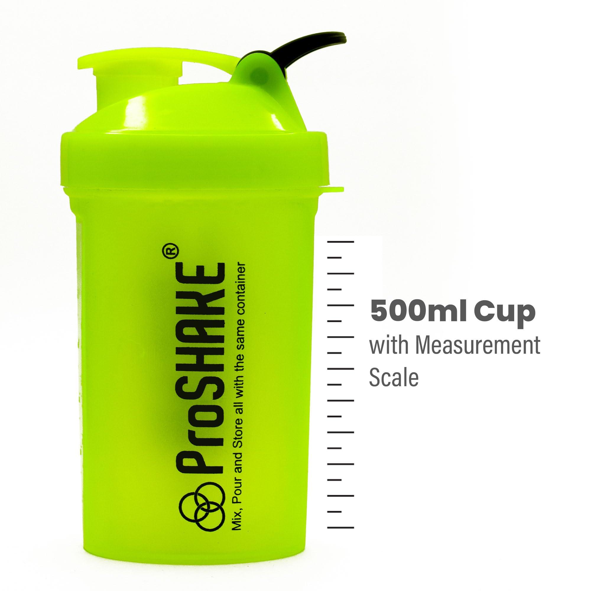PROSHAKE PROSHAKE Gym Protein Shaker Bottle, Gym Bottle for Men, Shakers for Protein Shake for Better Shake, Gym Water Bottle 500 Ml, Sipper Bottle Gym BPA Free, Gym Shaker Mixer for Protein Supplements