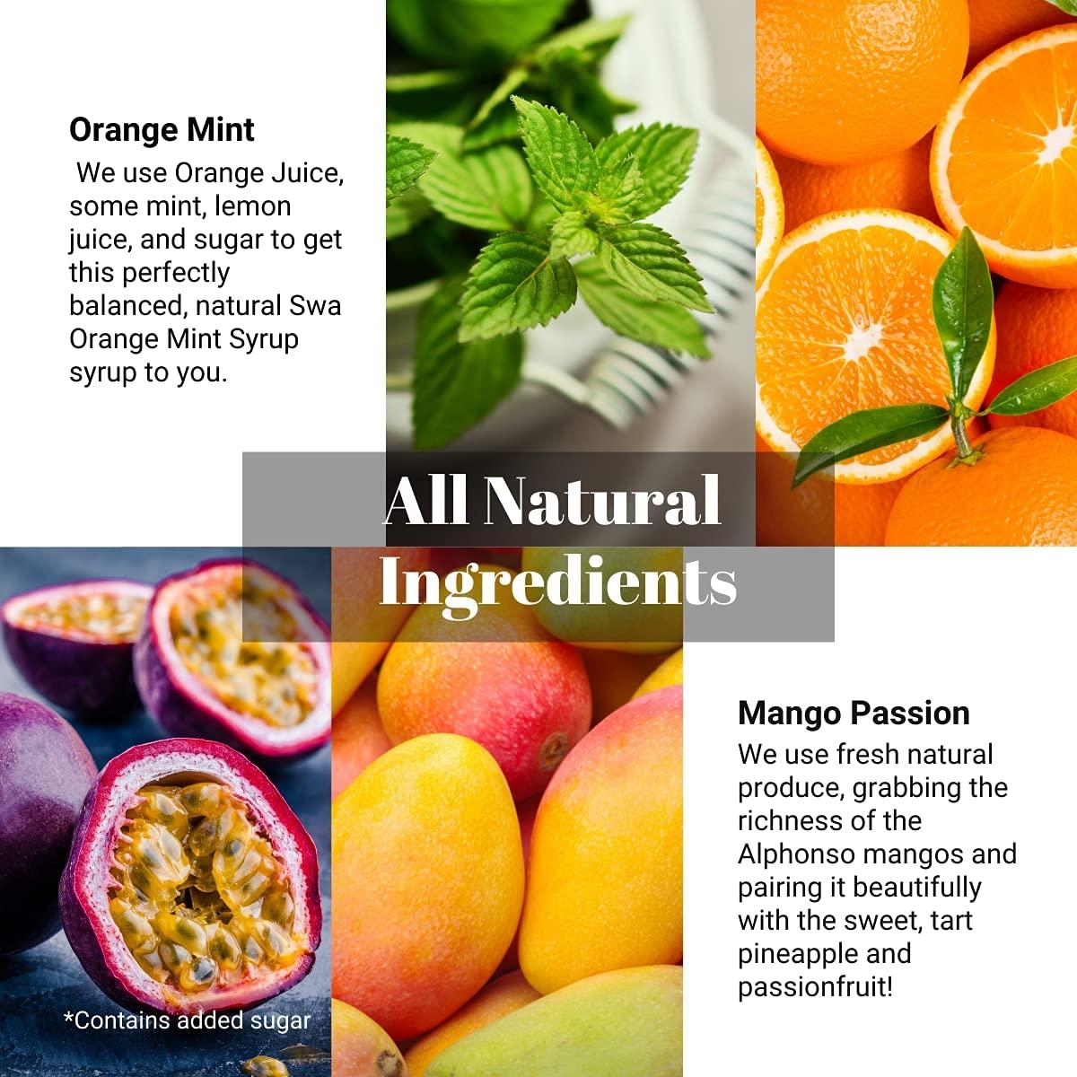 Swa Artisanal Syrups Swa Artisanal Syrups - Tequila Cocktail Mixer Combo, 100% Natural, Makes 24-30 Drinks - Pack of 2 Syrups (250ml x 2)