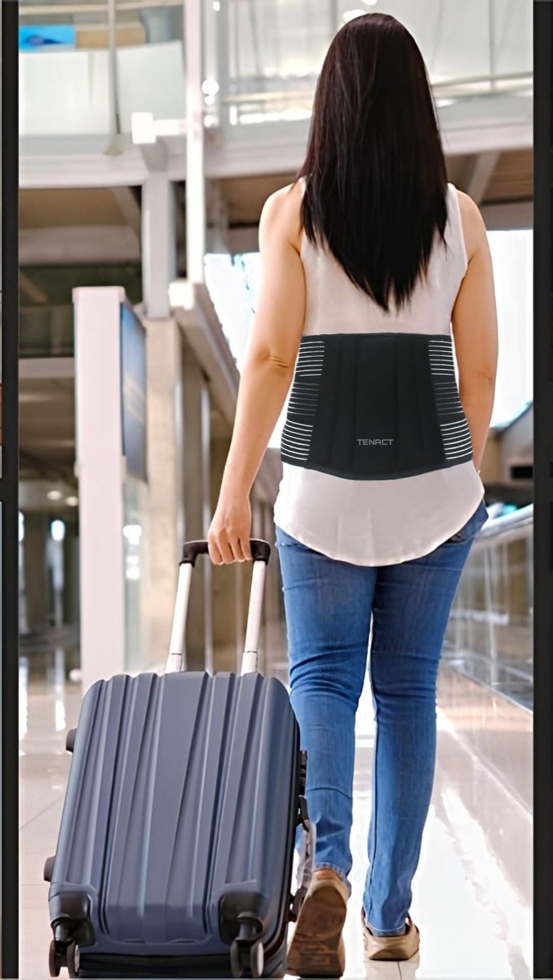 TENACT TENACT Neoprene Premium Lumbar Support Belt For Backpain Relief Compression Lumbo Sacral Dual Strap Adjustable Posture Belt For Men And Women (Xxl)