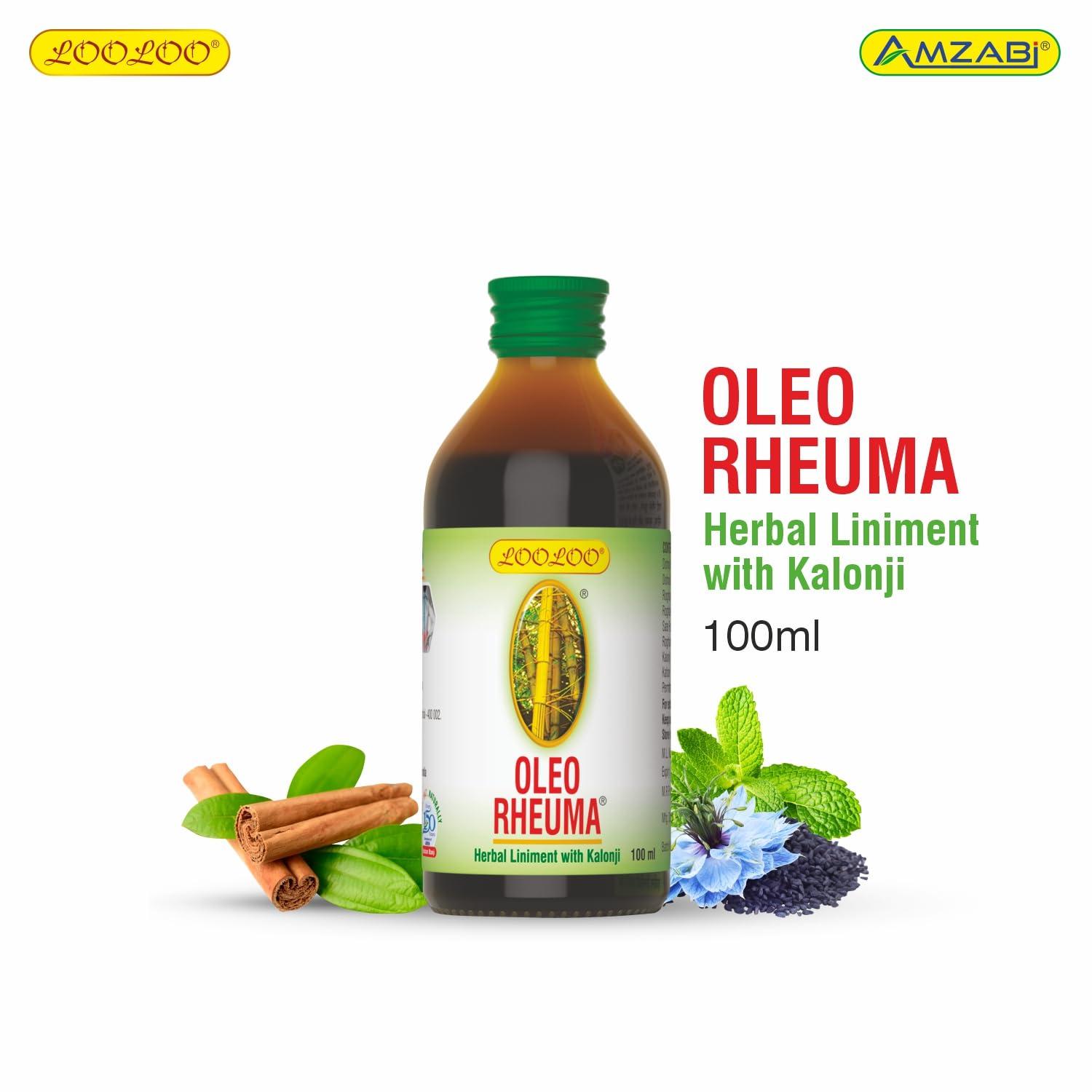 LooLoo LooLoo Oleo Rheuma Herbal Liniment - 100ml | Kalonji, Cinnamon, Clove, Mint & Mustard Oil