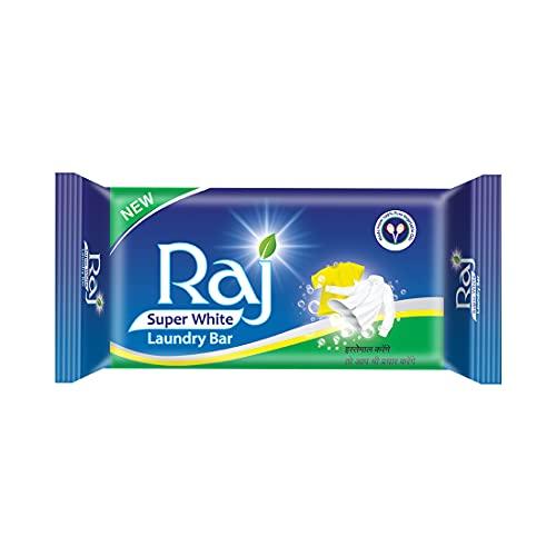 RAJ SUPER WHITE Raj Super White Laundry Soap Bar, 3.5 kg (Pack of 35 x 100g)