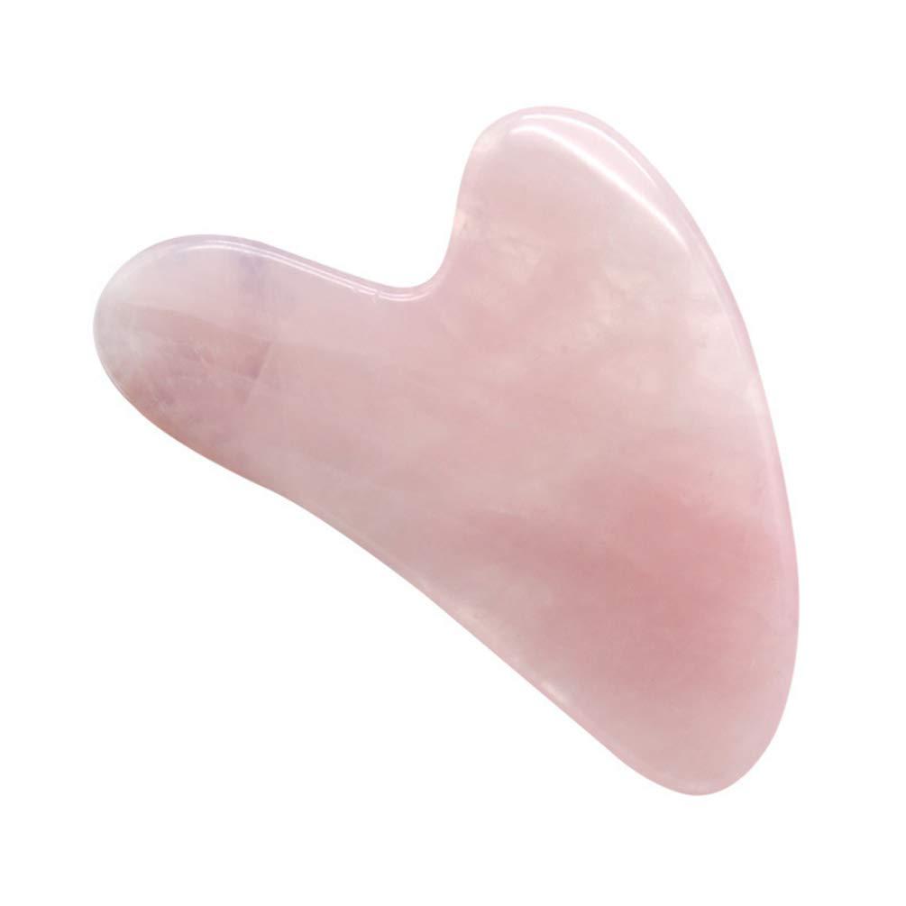 HEALLILY HEALLILY 2pcs Rose Quartz Tool Jade Stone Guasha Scraping Massage Tool Anti Aging Massage Tool SPA Body Skin