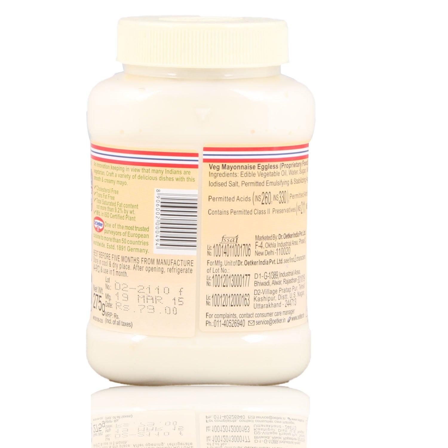 Dr. Oetker Dr. Oetker FunFoods Veg Mayonnaise Olive Oil, 250g, 100% Vegan