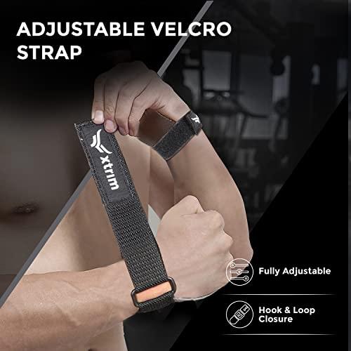 XTRIM XTRIM Leather Grips with Wrist Support for Palm & Wrist Protection, Hand Gymnastic (Brown)