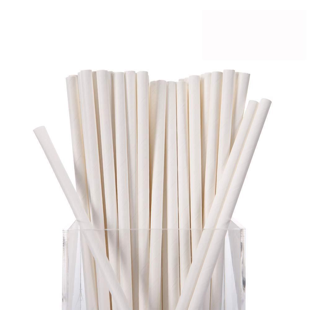 Plas Paper Straws / Plain White Paper Straw / White Paper Straw - 100g