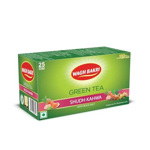 Wagh Bakri Wagh Bakri Green Tea Shudh Kahwa Tea Bag, 25 Tea Bag*2.5G, 62.5 Grams