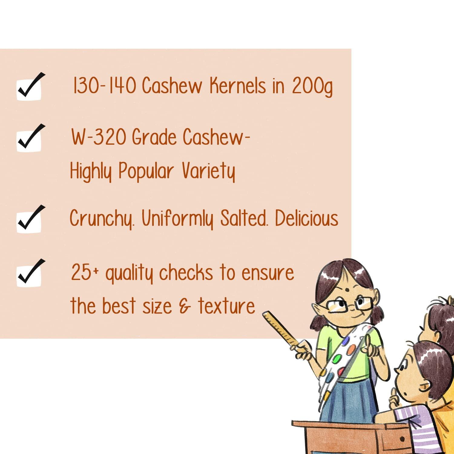 Paper Boat Paper Boat Premium Smoked and Roasted Nuts with Himalayan Pink Salt, Almonds & Cashews Mix, Reusable Dry Fruit Jar 1kg & Paper Boat Classic Salted Cashews 200g | Freshly Roasted