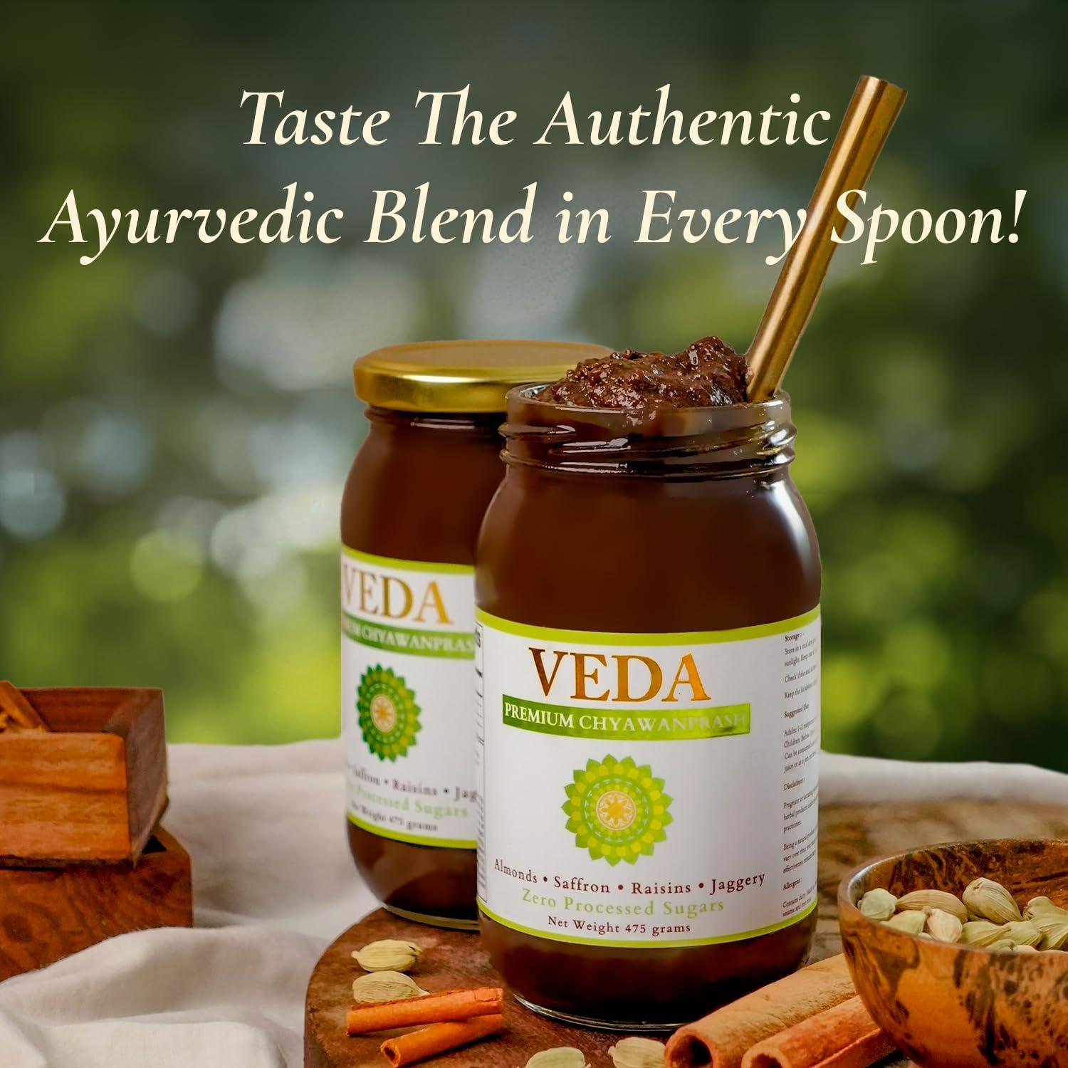 VEDA Veda Premium Chyawanprash - Jaggery Based Sugar Free Chyawanprash | 475 Gms | Enriched with Almonds & Saffron