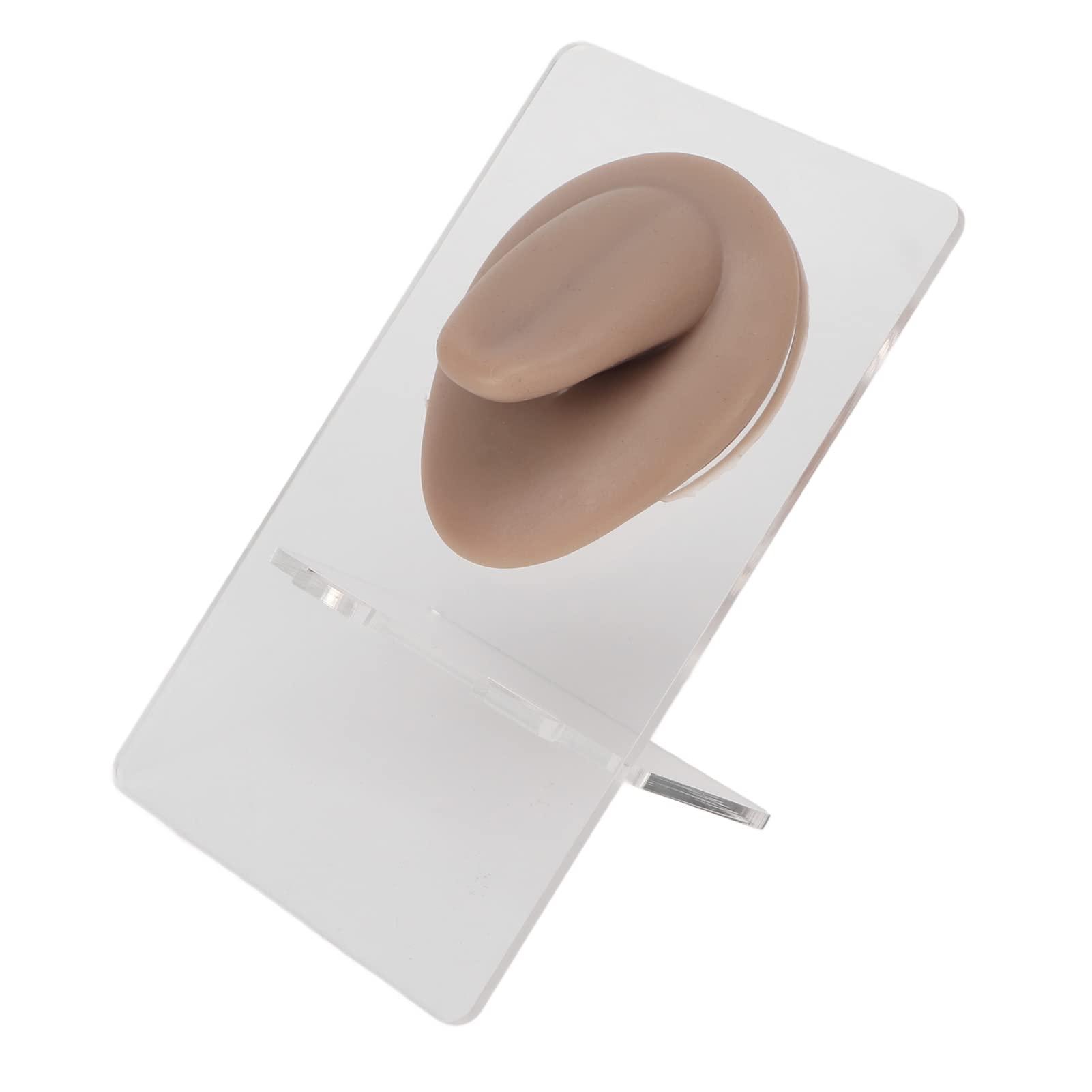 HAIBING Silicone Tongue Model, Tongue Flexible Model Display Fake Simulation for Piercing Practice for Novice (Dark Skin Color)