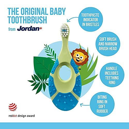 Jordan Jordan Step 1 Baby Toothbrush, 0-2 Years, Soft Bristles, BPA Free (Pack of 4, 0-2 Years - Multi Color)