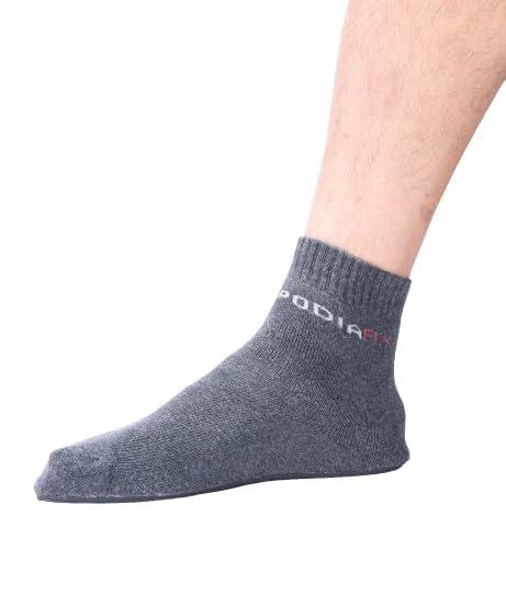 Podiafix PodiaFix Protective Diabetic Temple Socks For Men And Women Grey/Diabetic & Arthritis Socks | Anti-Microbial & Anti-Odour Socks | Ultra-Soft Cushioned Sole/Prevents Injuries & Blisters (Unisex)(L)