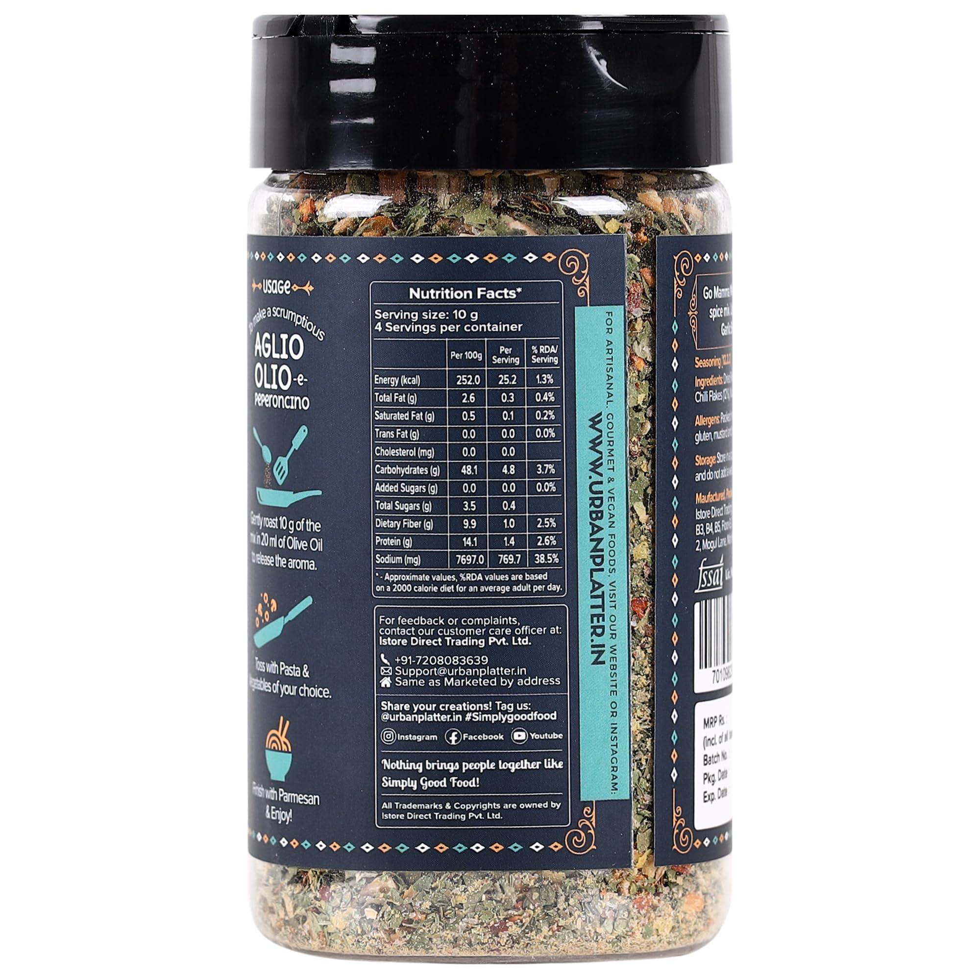 urban platter Urban Platter Aglio Olio -E- Peperoncino Spice Mix, 40g (A Classic Spice and Herb Mix for Italian Cuisine)