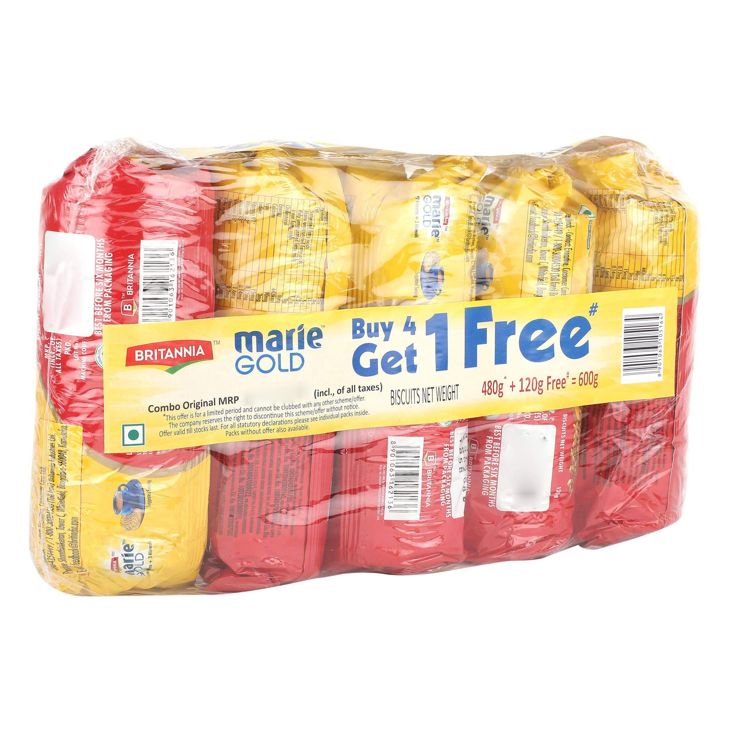 Fresh Produce Britannia Marie Gold Biscuit, 600g (Buy 4 get 1)