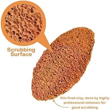 Clay Clash Natural Pumice Stone Foot Scrubber | Handmade Organic Clay | Eco-Friendly | Dead Skin Remover | Women Men Unisex | Pack of 4
