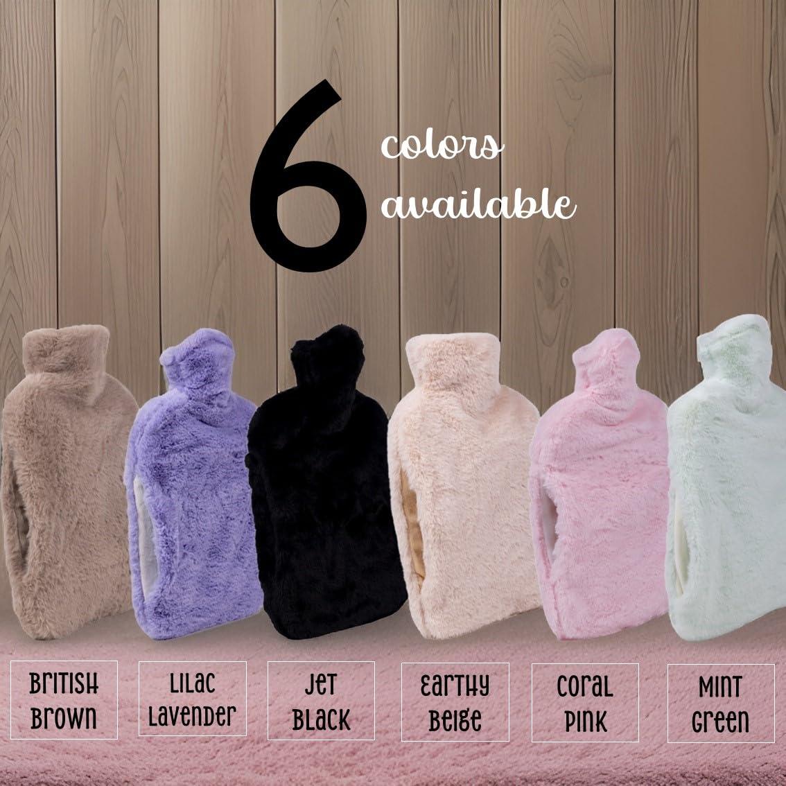 CareSoul CareSoul Hot Water Bottle with Soft Velvet Cover, Small Size Classic Hot Water Bag for Pain Relief, Neck and Shoulders, Feet Warmer, Menstrual Cramps, Hot and Cold Therapy, (Coral Pink, 2 Litre)