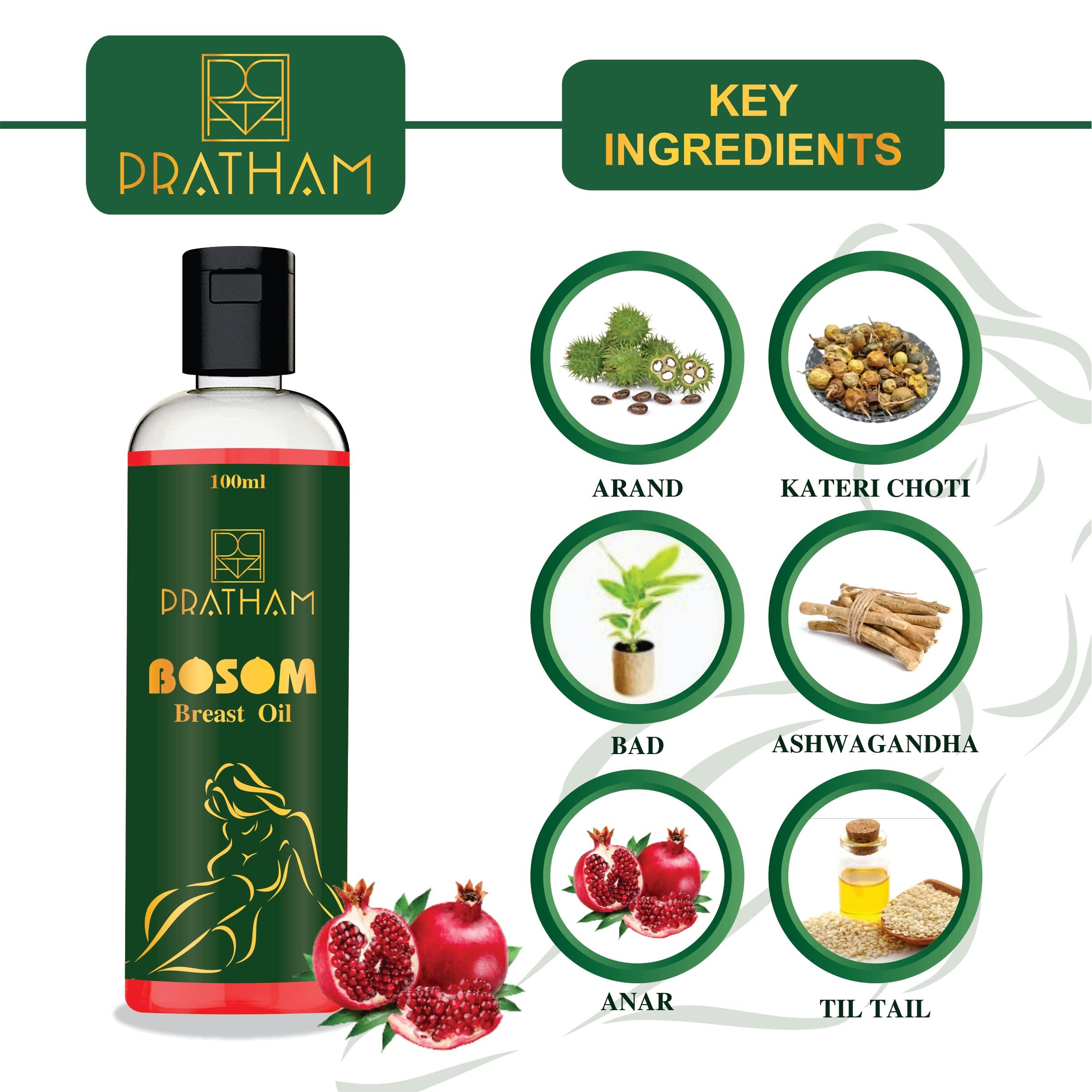 PRATHAM PRATHAM Ayurvedic Bosom Massage Oil For Women-100Ml|All Liecence Approved Oil