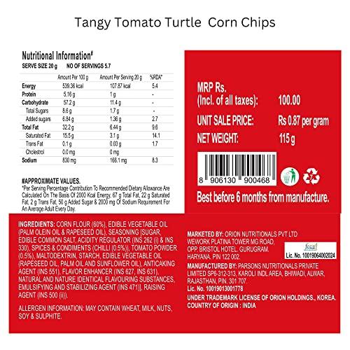 ORION Orion Turtle Chips Party pack (Pack of 2) - Tangy Tomato & Spicy Devil flavors|100% veg|Korean snacks - 115 gm (Pack of 2)