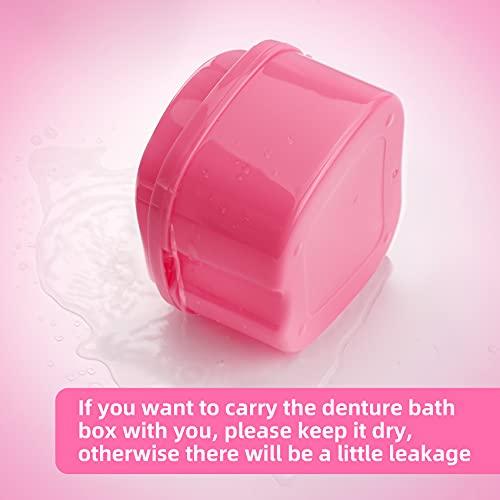 Annhua Annhua Denture Retainer Container Case Cleaning,Denture Bath Box False Teeth Storage Box - Leak Proof and Lid Waterproof