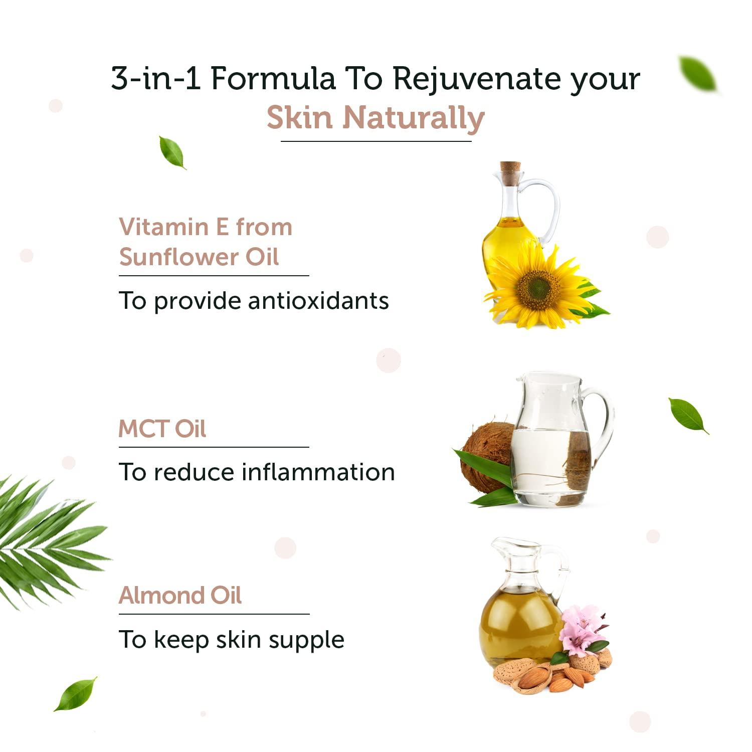 Neuherbs Neuherbs Plant Based Natural Vitamin E Plus From Sunflower Oil (With Almond Oil For Better Face, Skin & Hair) Certified Vegan - 30 Veg Capsules