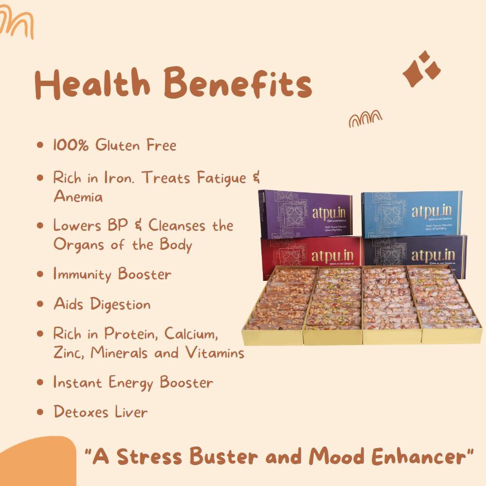 ATPU.IN ATPU.IN Atreyapuram Jaggery Dry Fruits Putharekulu (Pootharekulu) | Delicious South Indian Snack | Gi Tagged Mithai | 10 Pcs Box (300G) (Kaju Badam, 10 Pcs Box (300G))