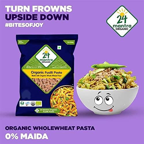 24 Mantra Organic 24 Mantra Organic Wholewheat Fusili Pasta, 0% Maida, 100% Wholewheat Pack of 2, 2 x 500 g