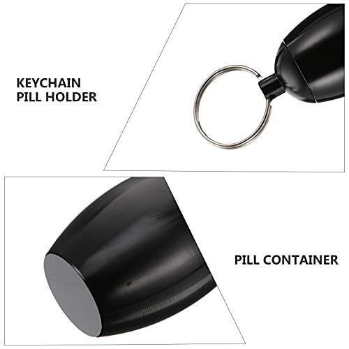 HEALLILY 2pcs Pill Holder Organizer Pill Case Bottle Container with Keychain Pill Box Useful Acessories