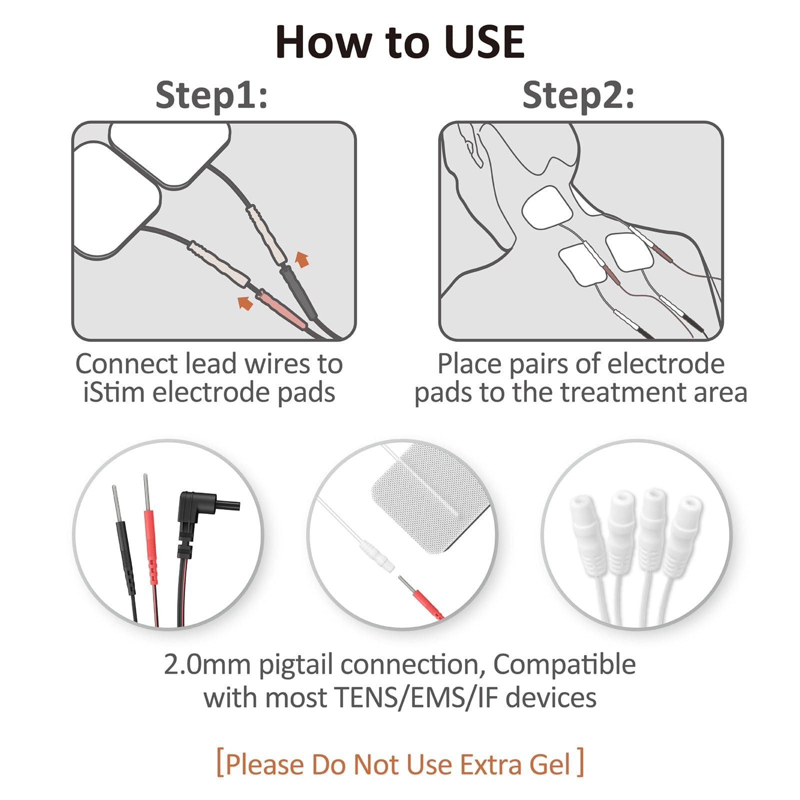 iStim iStim Super Soft 2\"x2\" TENS Unit Electrodes for TENS Massage EMS - 100% JAPANESE GEL (2\"x2\"- 16 pieces)