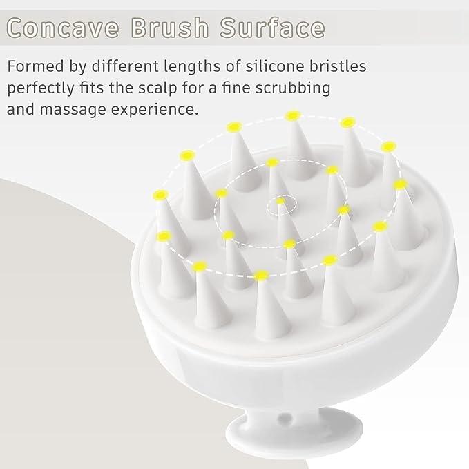 Commence Commence Scalp Massager Shampoo Brush with Soft Silicone Bristles for Anti Dandruff, Exfoliating and Scalp Care, Prevents Hair loss for Men, Women (White)
